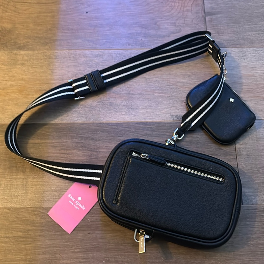 Kate Spade Chelsea Dual Zip Phone Crossbody  in Black
